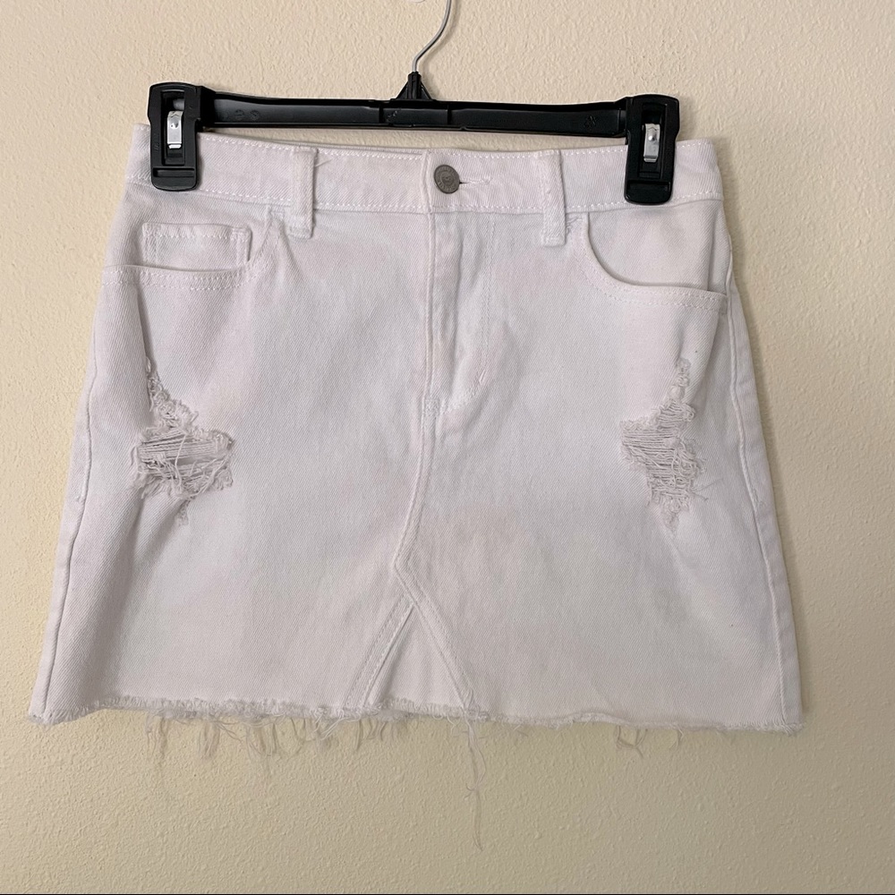 Hollister White Denim High-Rise Skirt Vintage Stretch Size 25